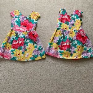 Twin girls linen floral dress Gap Kids